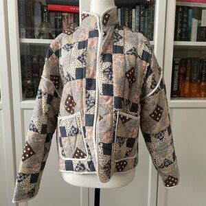 Quilted Patchwork Spring Jacket - Multicolor